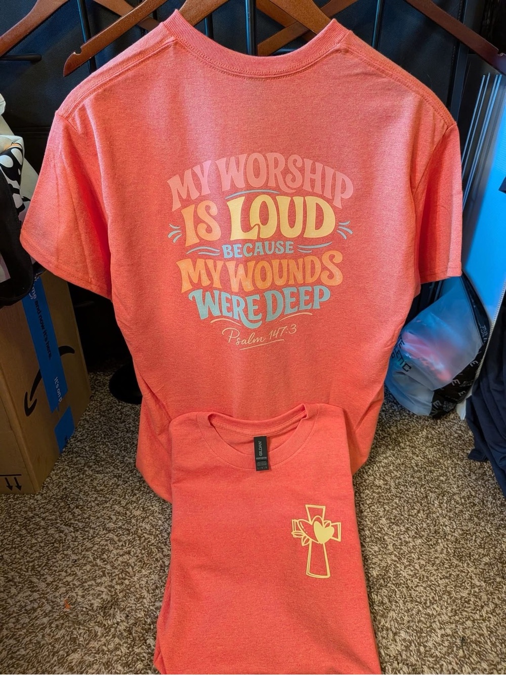 Women’s Gilden Graphic T-Shirt - "My Worship Is Loud"
